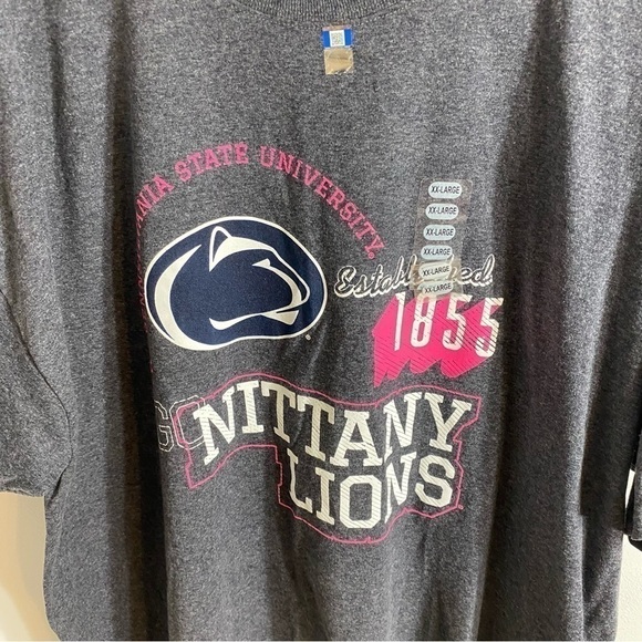 Penn State T-shirt NWT 2X Nittany Lions Women’s Gray Pink Blue Short Sleeve - Picture 2 of 7